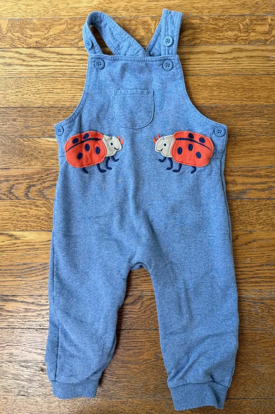 Jojo Maman Boys' Ladybug Dungarees Size 12-18 Months